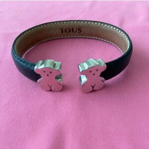 Genuine Tous Leather and Silver Bracelet